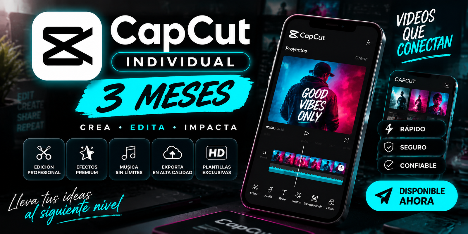 CAPCUT PRO INDIVIDUAL X 3 MESES